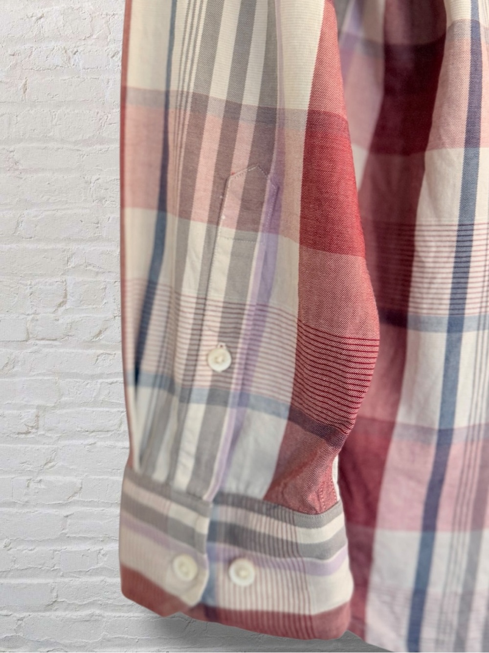 Tommy Bahama Men’s XL Plaid Long Sleeve Button Down Shirt Cotton Silk Blend Red - Picture 9 of 13